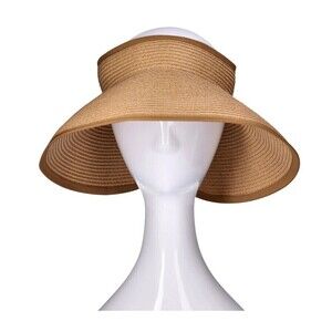Time and Tru Women’s Packable Straw Visor Hat | Summer Sun Hat